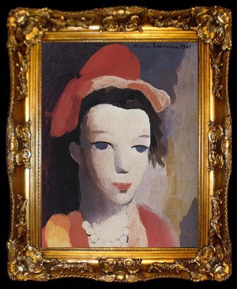 framed  Marie Laurencin Woman wearing the roseal hat, ta009-2
